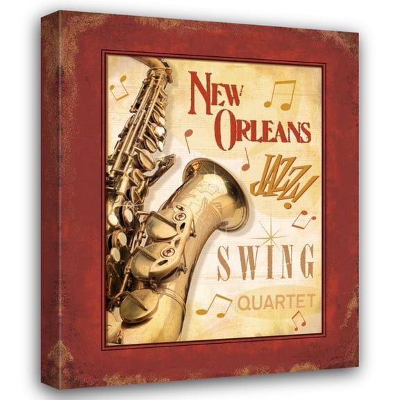 Pela Design 20x24 Gallery Wrapped Canvas Wall Art Titled - New Orleans Jazz II
