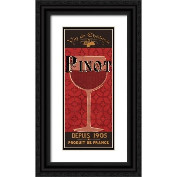 Pela Studio 10x18 Black Ornate Wood Framed with Double Matting Museum Art Print Titled - Red Label IV