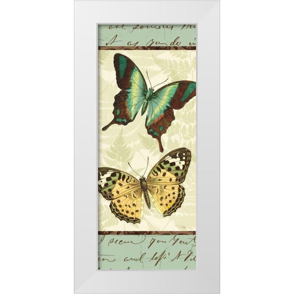 Pela Studio 10x18 White Modern Wood Framed Museum Art Print Titled - Butterfly Patchwork I