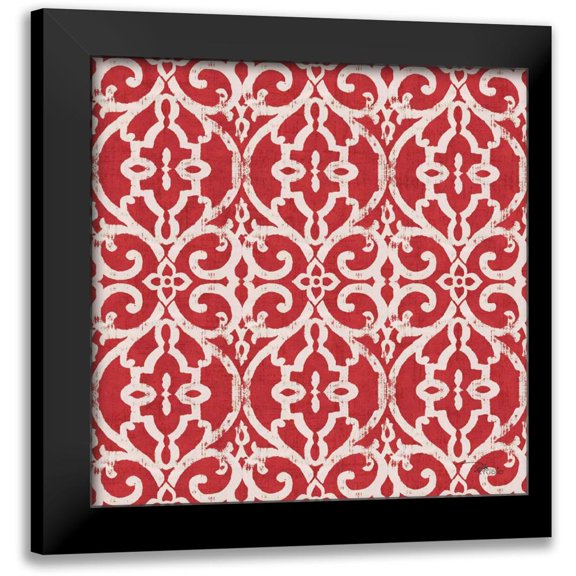 Pela Studio 12x12 Black Modern Framed Museum Art Print Titled - Bazaar Patchwork Pattern IVA