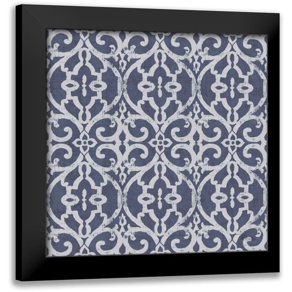 Pela Studio 12x12 Black Modern Framed Museum Art Print Titled - Bazaar Patchwork Pattern IVB