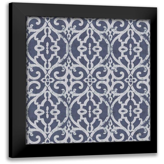 Pela Studio 12x12 Black Modern Framed Museum Art Print Titled - Bazaar Patchwork Pattern IVB