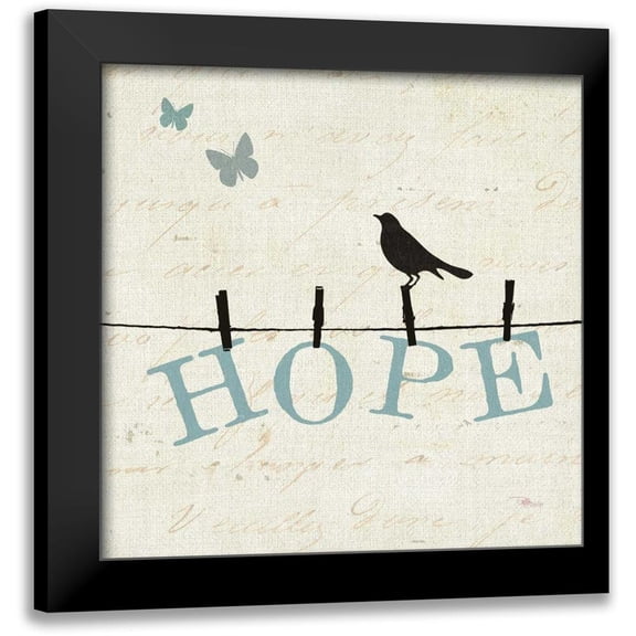Pela Studio 12x12 Black Modern Framed Museum Art Print Titled - Bird Talk I