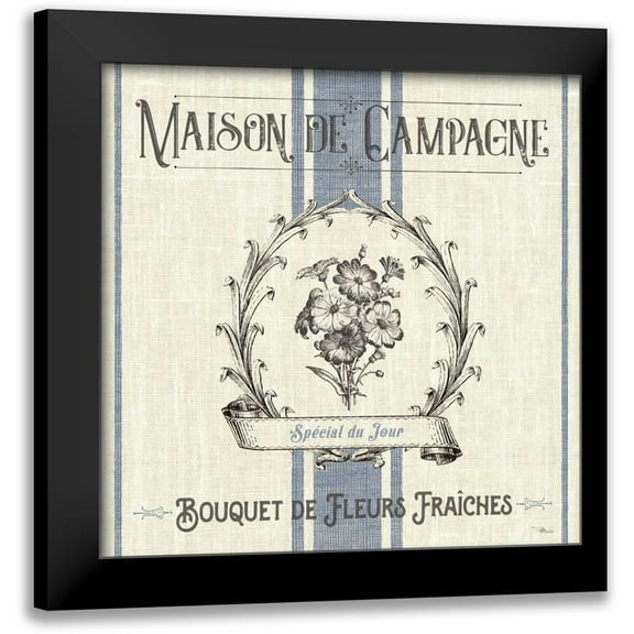 Pela Studio 12x12 Black Modern Framed Museum Art Print Titled - French Farmhouse IV