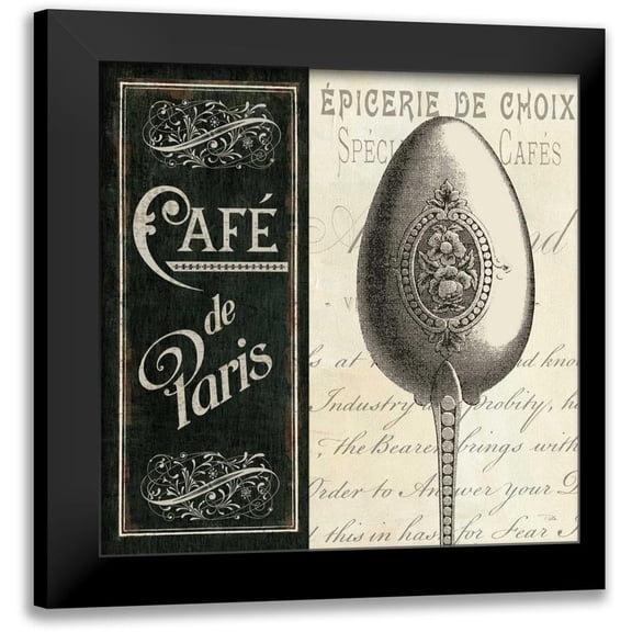 Pela Studio 12x12 Black Modern Framed Museum Art Print Titled - French Menu I