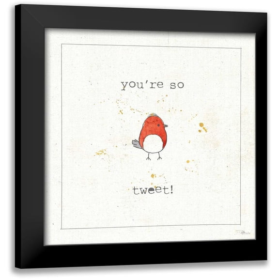 Pela Studio 12x12 Black Modern Framed Museum Art Print Titled - Lil Tweeties I