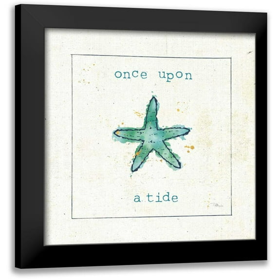 Pela Studio 12x12 Black Modern Framed Museum Art Print Titled - Sea Treasures III - Once Upon a Tide