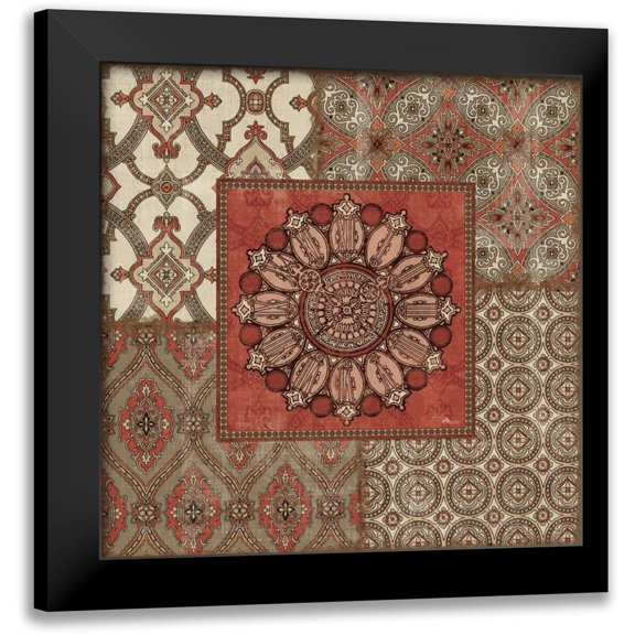 Pela Studio 12x12 Black Modern Framed Museum Art Print Titled - Venetian Patchwork IV