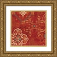 thumbnail image 1 of Pela Studio 12x12 Gold Ornate Wood Framed with Double Matting Museum Art Print Titled - Crimson Stamps II, 1 of 4