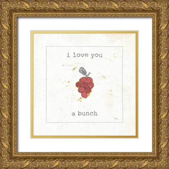 Pela Studio 12x12 Gold Ornate Wood Framed with Double Matting Museum Art Print Titled - Flavor Notes II