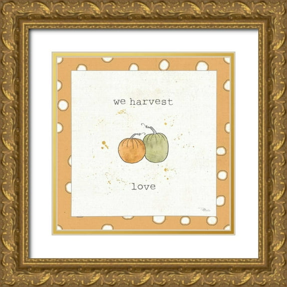 Pela Studio 12x12 Gold Ornate Wood Framed with Double Matting Museum Art Print Titled - Harvest Cuties I Step 02C