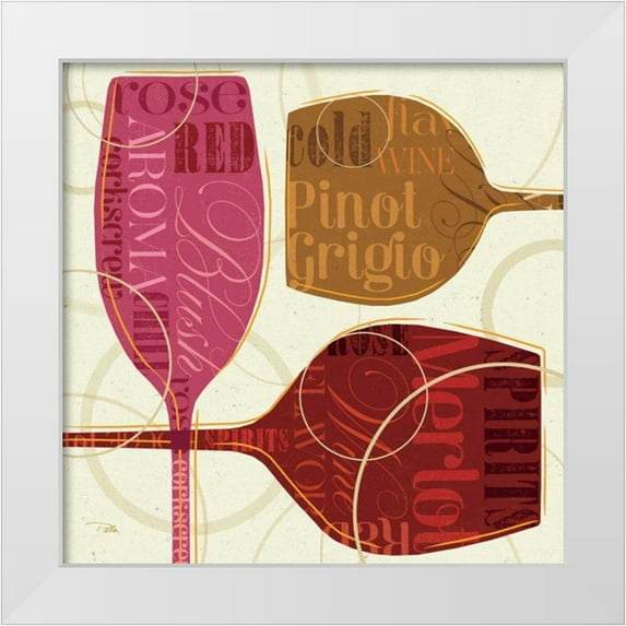 Pela Studio 12x12 White Modern Wood Framed Museum Art Print Titled - Colorful Wine III