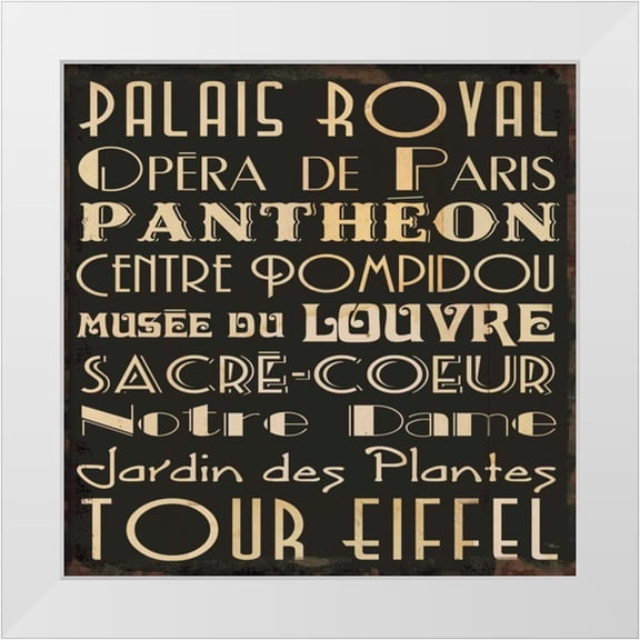 Pela Studio 12x12 White Modern Wood Framed Museum Art Print Titled - Paris Collage IV