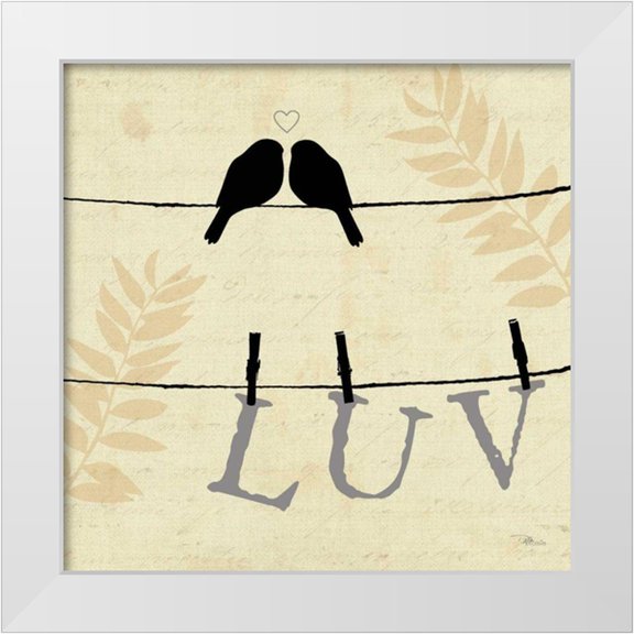 Pela Studio 12x12 White Modern Wood Framed Museum Art Print Titled - Sweet Tweets II