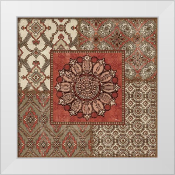 Pela Studio 12x12 White Modern Wood Framed Museum Art Print Titled - Venetian Patchwork IV