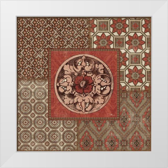 Pela Studio 12x12 White Modern Wood Framed Museum Art Print Titled - Venetian Patchwork V