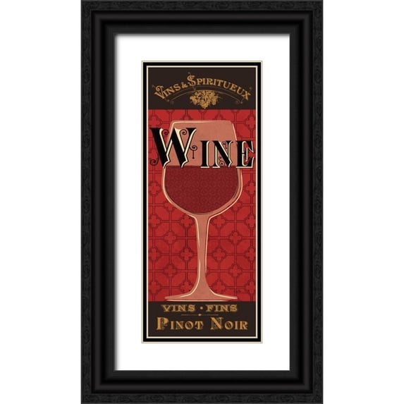 Pela Studio 12x24 Black Ornate Wood Framed with Double Matting Museum Art Print Titled - Red Label III