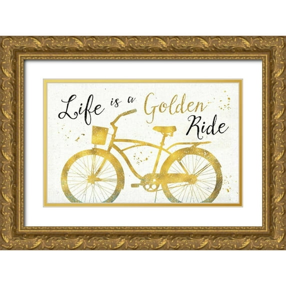Pela Studio 14x10 Gold Ornate Wood Framed with Double Matting Museum Art Print Titled - Golden Ride III