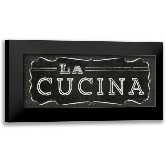 Pela Studio 14x8 Black Modern Framed Museum Art Print Titled - La Cuisine Chalk III