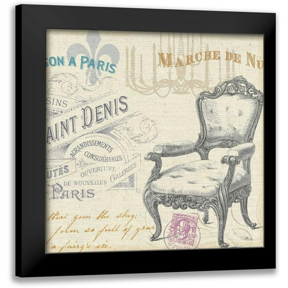 Pela Studio 15x15 Black Modern Framed Museum Art Print Titled - Victorian Vintage IV