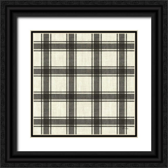 Pela Studio 15x15 Black Ornate Wood Framed with Double Matting Museum Art Print Titled - Paris Farmhouse Pattern IIA