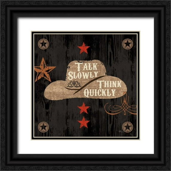 Pela Studio 15x15 Black Ornate Wood Framed with Double Matting Museum Art Print Titled - Saddle Up III
