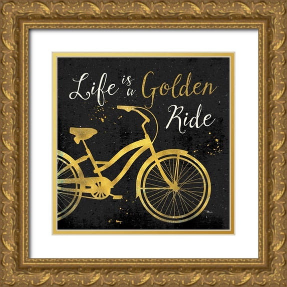 Pela Studio 15x15 Gold Ornate Wood Framed with Double Matting Museum Art Print Titled - Golden Ride I