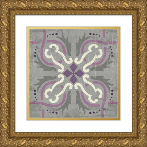 Pela Studio 15x15 Gold Ornate Wood Framed with Double Matting Museum Art Print Titled - Lavender Glow Square XV