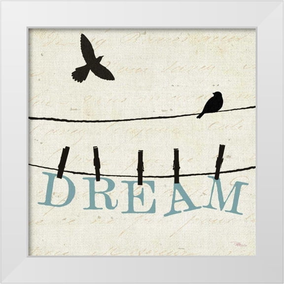 Pela Studio 15x15 White Modern Wood Framed Museum Art Print Titled - Bird Talk IV
