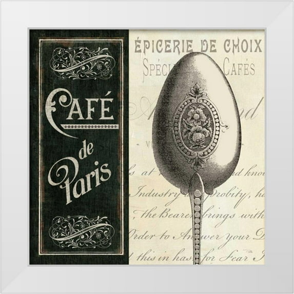 Pela Studio 15x15 White Modern Wood Framed Museum Art Print Titled - French Menu I
