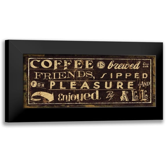 Pela Studio 18x10 Black Modern Framed Museum Art Print Titled - Coffee Quote IV