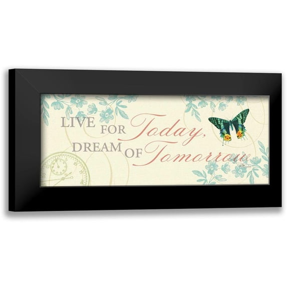 Pela Studio 18x10 Black Modern Framed Museum Art Print Titled - Time Flies III