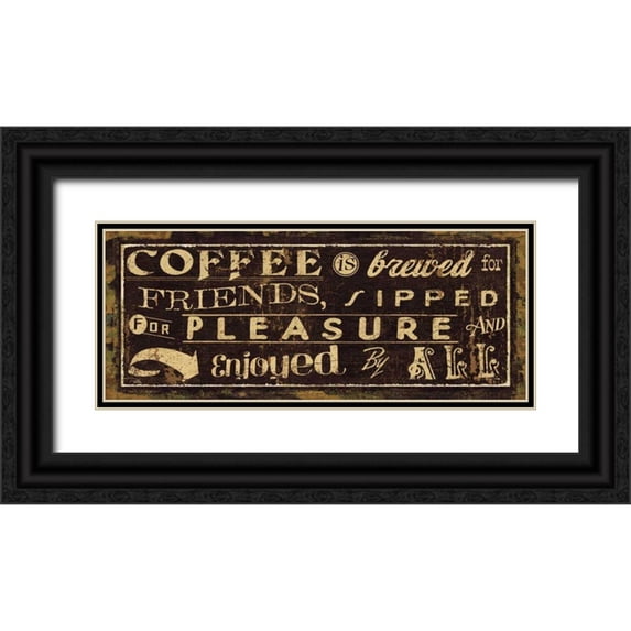 Pela Studio 18x10 Black Ornate Wood Framed with Double Matting Museum Art Print Titled - Coffee Quote IV