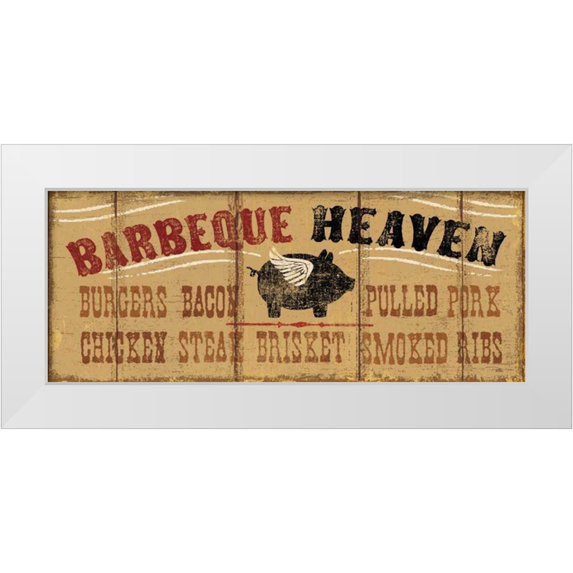 Pela Studio 18x10 White Modern Wood Framed Museum Art Print Titled - Barbeque Heaven
