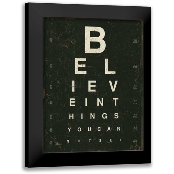 Pela Studio 19x24 Black Modern Framed Museum Art Print Titled - Eye Chart III