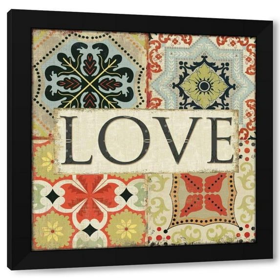 Pela Studio 20x20 Black Modern Wood Framed Wall Art Titled - Spice Santorini I - Love