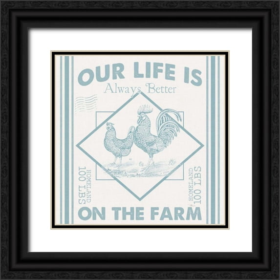 Pela Studio 20x20 Black Ornate Wood Framed with Double Matting Museum Art Print Titled - Vintage Farmhouse III