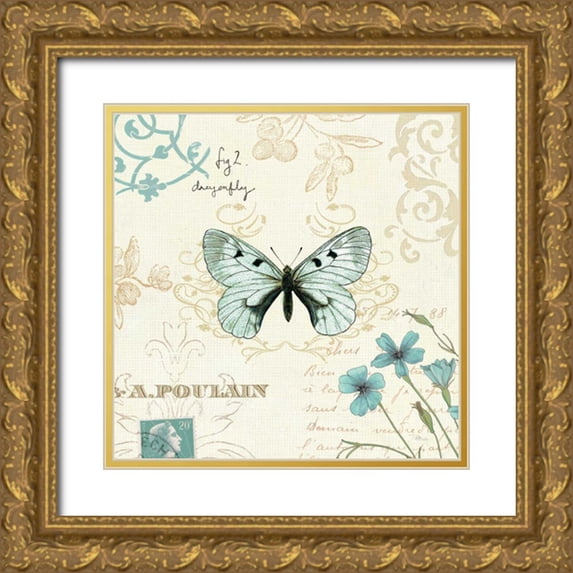 Pela Studio 20x20 Gold Ornate Wood Framed with Double Matting Museum Art Print Titled - Natural Elegance I