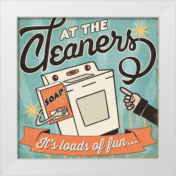 Pela Studio 20x20 White Modern Wood Framed Museum Art Print Titled - The Cleaners II
