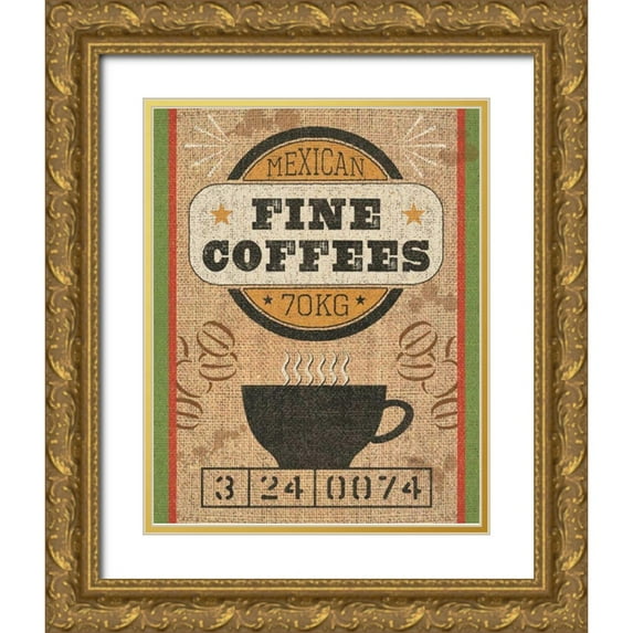 Pela Studio 20x24 Gold Ornate Wood Framed with Double Matting Museum Art Print Titled - Coffee Sack III