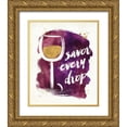 thumbnail image 1 of Pela Studio 20x24 Gold Ornate Wood Framed with Double Matting Museum Art Print Titled - Watercolor Wine I, 1 of 4