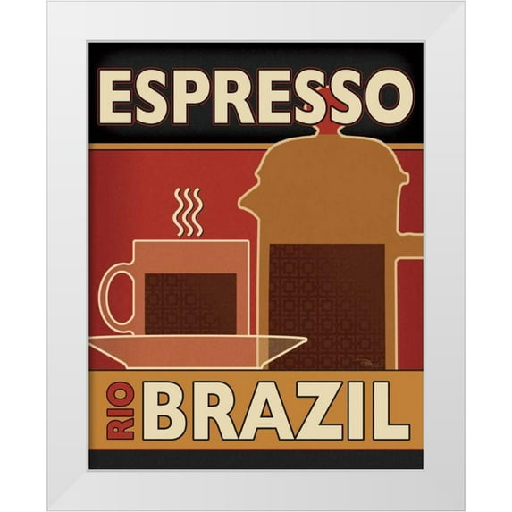 Pela Studio 20x24 White Modern Wood Framed Museum Art Print Titled - Deco Coffee I