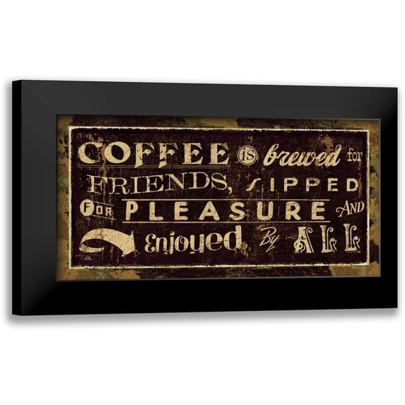 Pela Studio 24x14 Black Modern Framed Museum Art Print Titled - Coffee Quotes IV