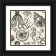 thumbnail image 1 of Pela Studio 26x26 Black Ornate Wood Framed with Double Matting Museum Art Print Titled - Coastal Farmhouse Pattern IA, 1 of 4