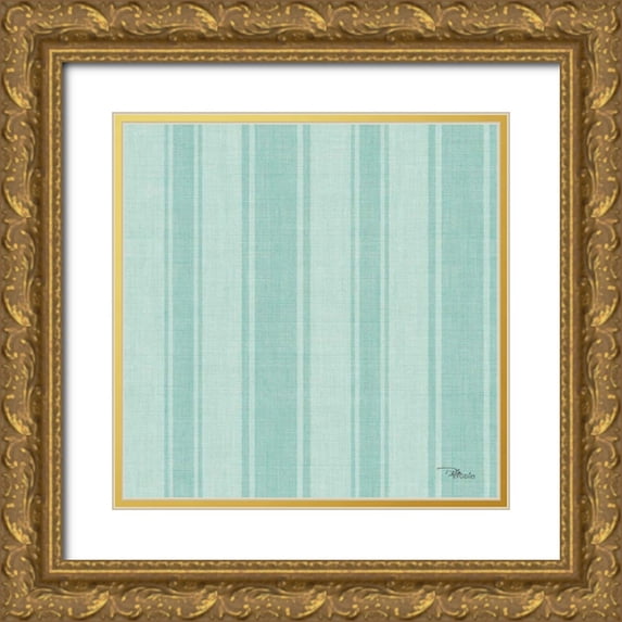 Pela Studio 26x26 Gold Ornate Wood Framed with Double Matting Museum Art Print Titled - Coastal Farmhouse Pattern VE