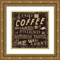 thumbnail image 1 of Pela Studio 26x26 Gold Ornate Wood Framed with Double Matting Museum Art Print Titled - Coffee Quote I, 1 of 4