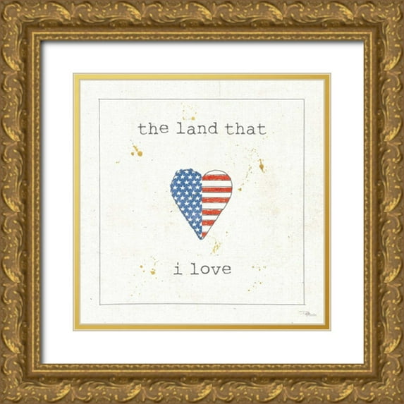 Pela Studio 26x26 Gold Ornate Wood Framed with Double Matting Museum Art Print Titled - USA Cuties III