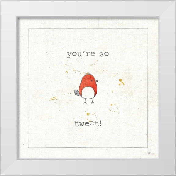 Pela Studio 26x26 White Modern Wood Framed Museum Art Print Titled - Lil Tweeties I
