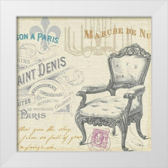 Pela Studio 26x26 White Modern Wood Framed Museum Art Print Titled - Victorian Vintage IV