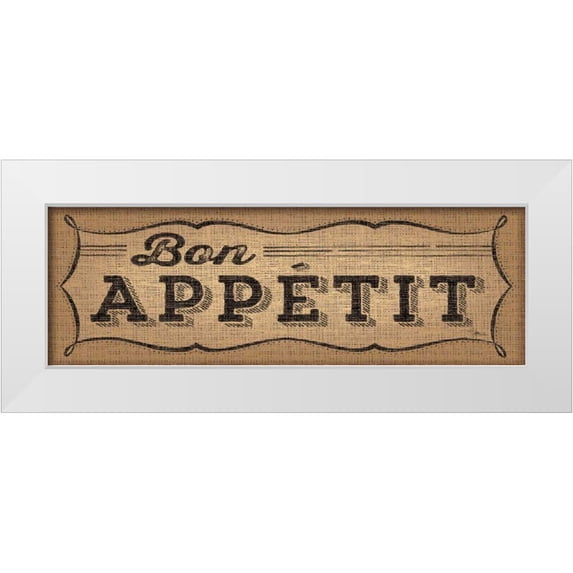 Pela Studio 32x13 White Modern Wood Framed Museum Art Print Titled - La Cuisine Burlap I